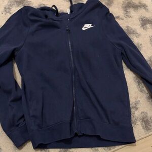 Nike Navy Blue Zip-Up Hoodie